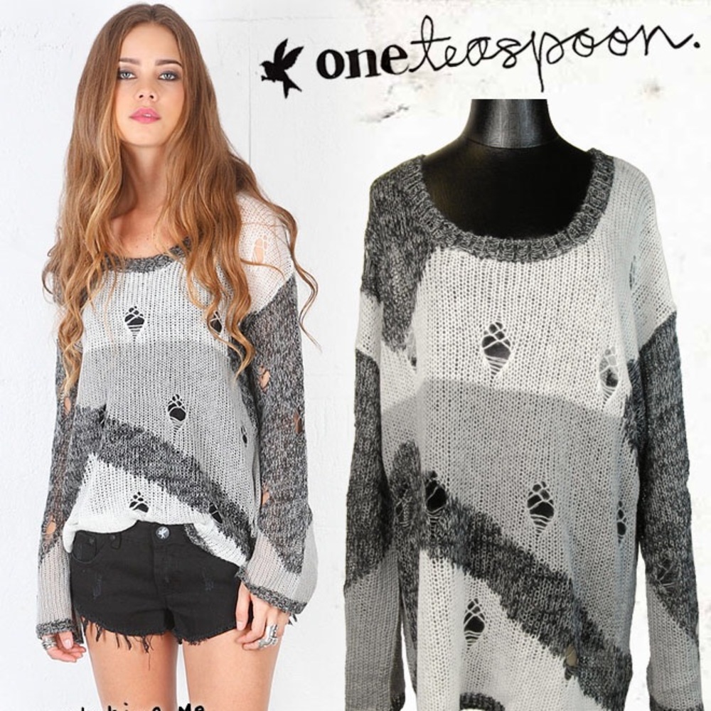 One Teaspoon Grey Combo Sweater